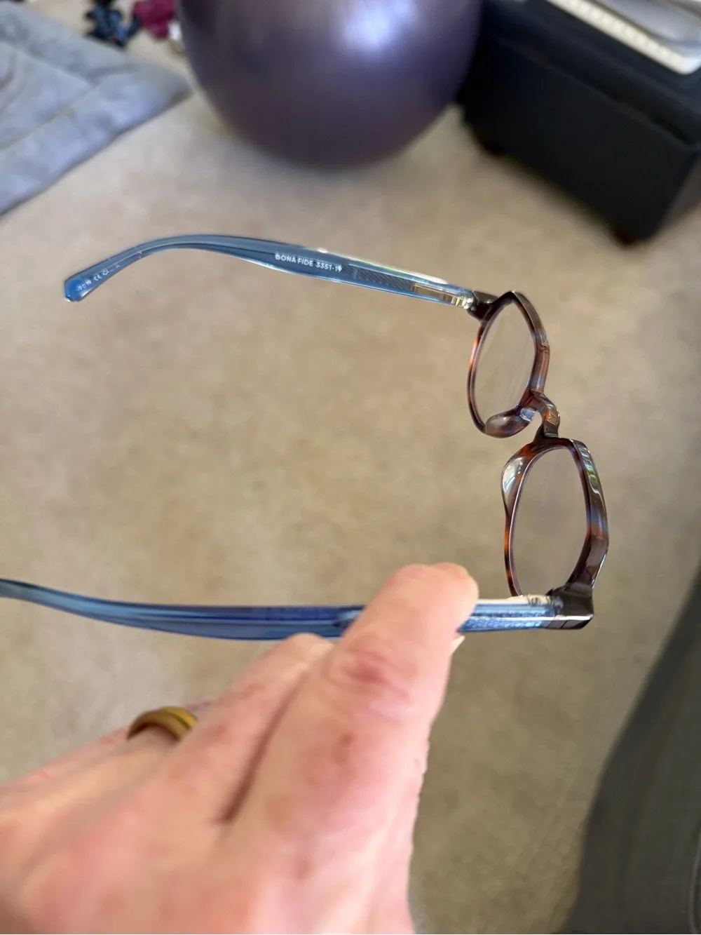Eye Bobs readers 1.5 Tortoise Glasses with Blue Temples